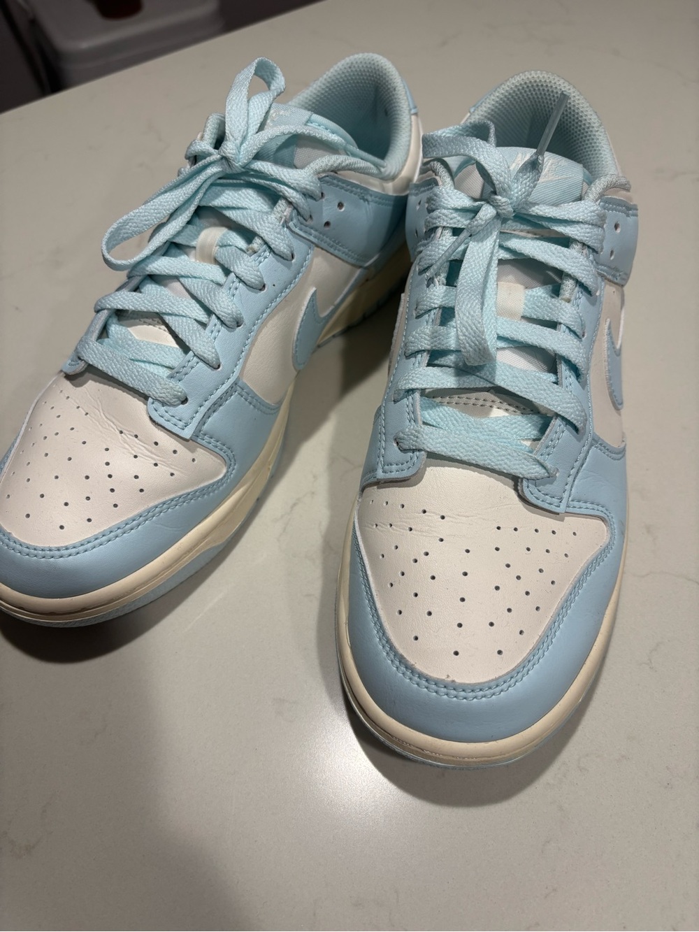 Nike Men's Low-Top Sneakers in Light Blue and White